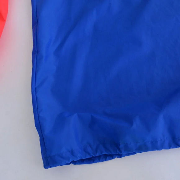 Vintage Pch Neon Orange Blue Waterproof Nylon Hooded Half Zip Windbreaker Jacket - Picture 6 of 10